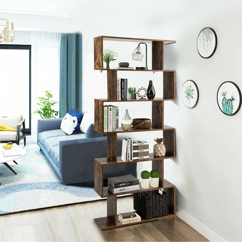 Anmas Z-Shelf Style Bookshelf With 6 Tier.