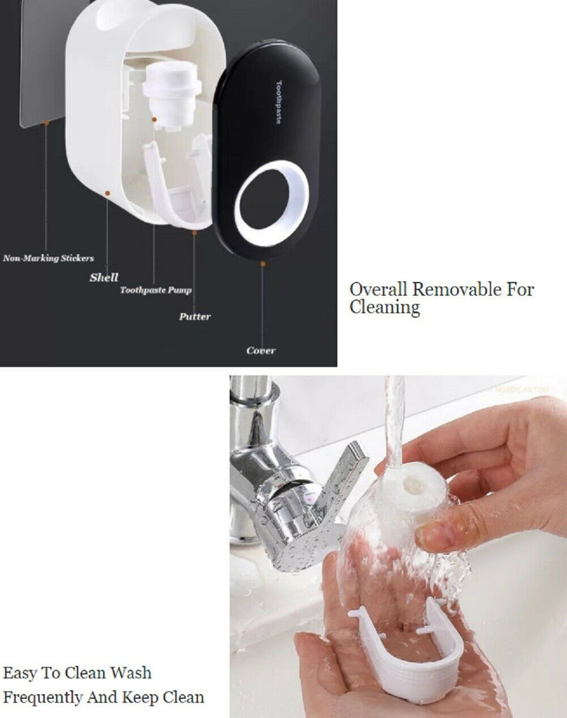 Automatic Toothpaste Dispenser Wall Mounted Holder Squeezer Bathroom Toilet Home - Plugsus Home Furniture