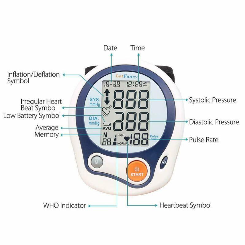 Automatic Wrist Blood Pressure Monitor with Memory - BP Cuff Gauge Machine Tester - Plugsus Home Furniture