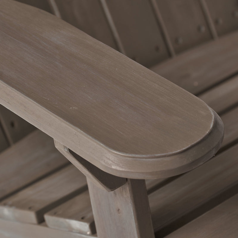 Ava's Gray Rustic Acacia Wood Folding Adirondack Chair - Plugsus Home Furniture