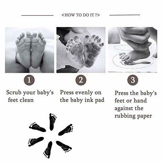 Baby Safe Print Ink Pad Touch Nontoxic Inkless Footprint Handprint Kit Black US - Plugsus Home Furniture