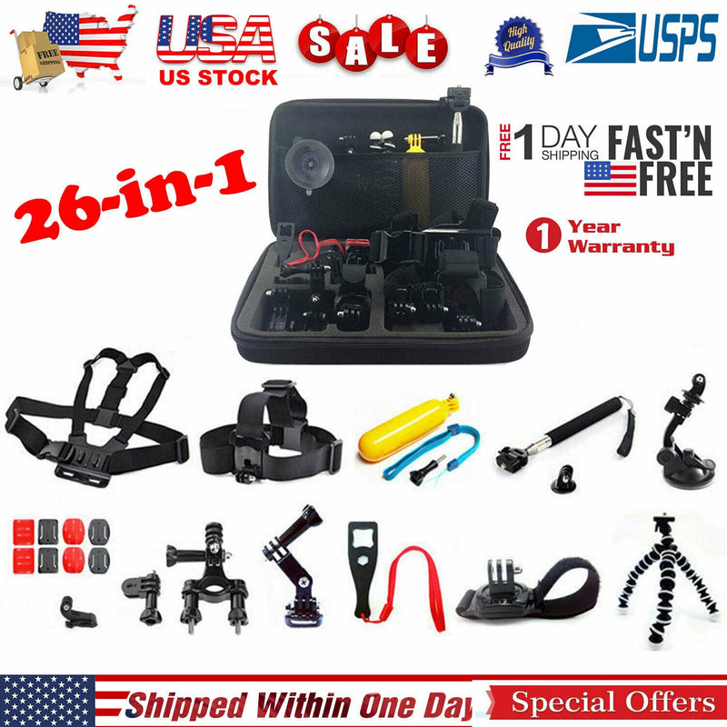 Best Accessories Kit Bundle For Gopro Hero 8 7 6 5 4 3 2 Session Mount Combo Set - Plugsus Home Furniture