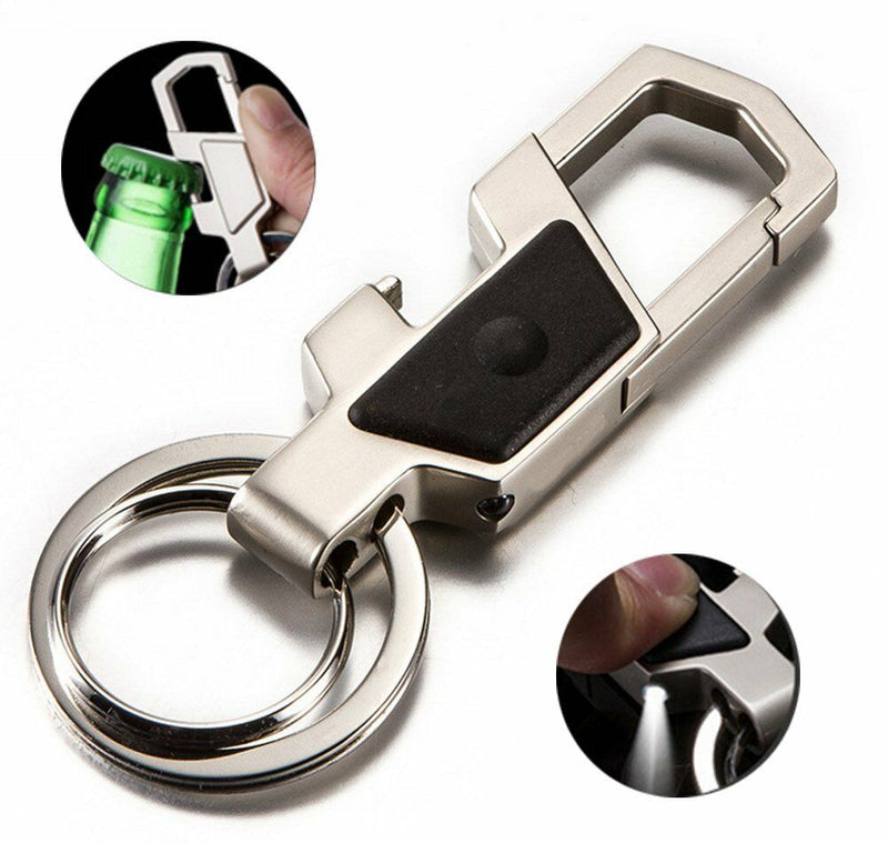Bottle Opener Key Chain with LED Light 2 Zinc Alloy Key Rings for Men and Women - Plugsus Home Furniture