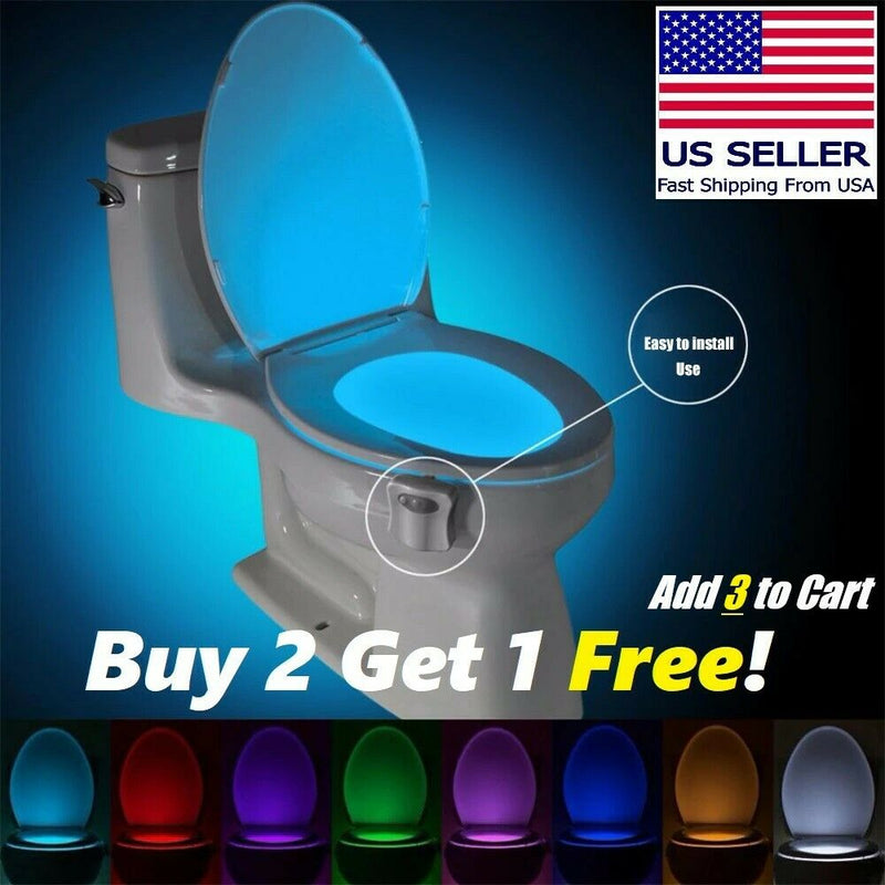 Bowl Bathroom Toilet Night LED 8 Color Lamp Sensor Lights Motion Activated Light - Plugsus Home Furniture