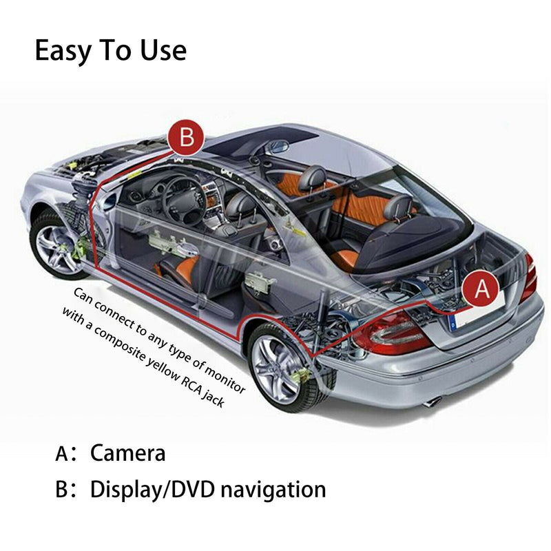 Car Rear View Reverse Camera Parking Backup Cam HD Night Vision Waterproof 170° - Plugsus Home Furniture