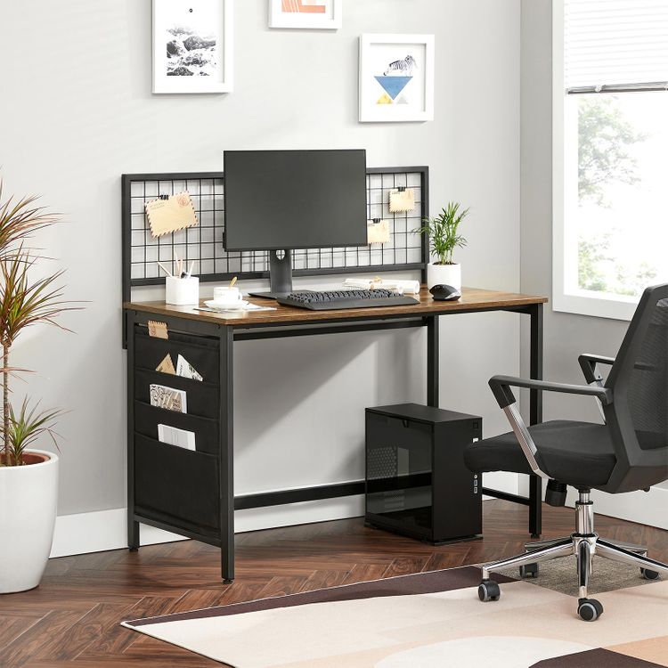 Cayna Office Desk Metal Frame with Storage - Plugsus Home Furniture
