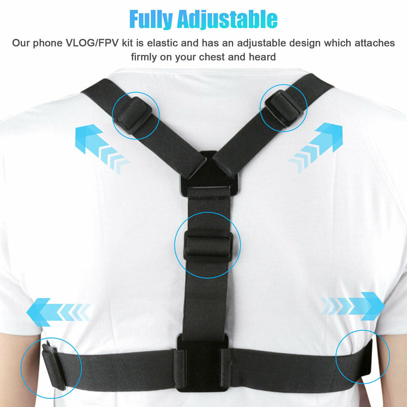 Adjustable Phone Holder Body Camera Mount Chest Strap For GoPro Hero 9 8  iPhone 