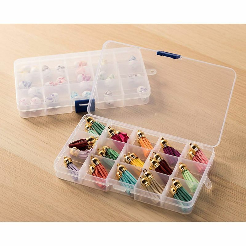 Clear Jewelry Box - 6-Pack Plastic Bead Storage Container, Earrings Storage Organizer