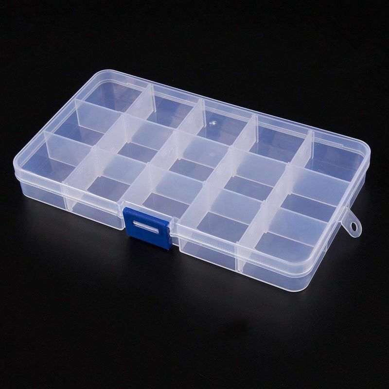Jewelry Organizer Clear Bead Container 28 Compartments Removable Storage  Box