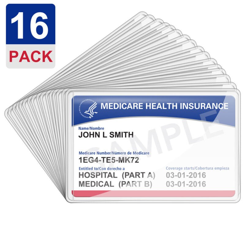 Clear PVC Medicare Card Holder Protector Sleeves for Credit Cards and Business Cards - Plugsus Home Furniture