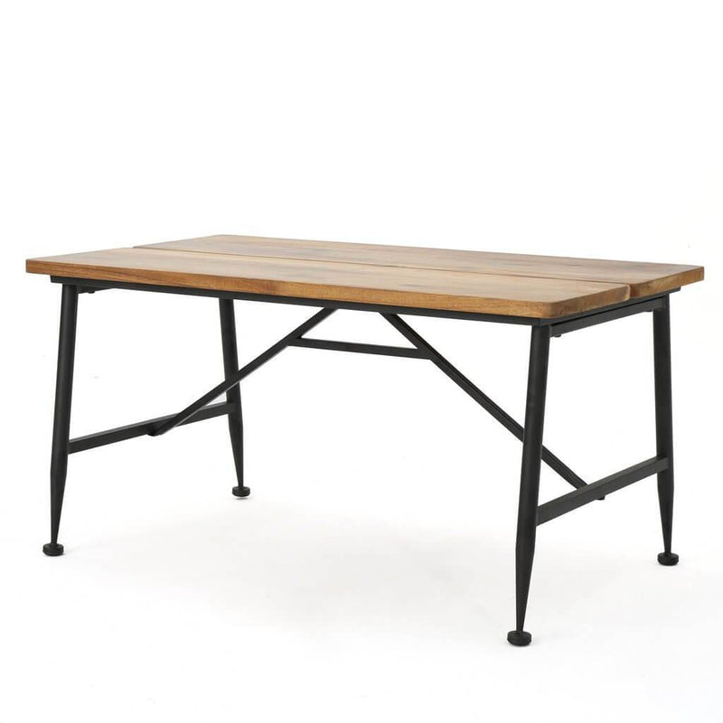 Coffee Table Rustic Industrial Acacia Wood with Metal Frame - Plugsus Home Furniture