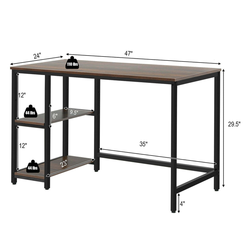 Computer Desk Study Table with Adjustable Shelf 47"/55" - Plugsus Home Furniture