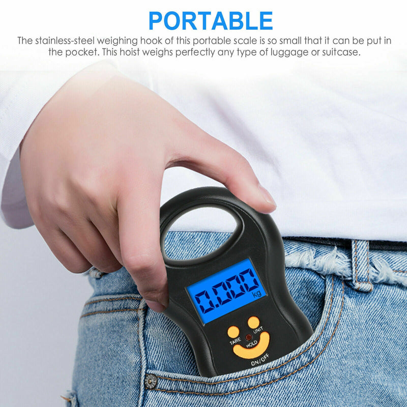 Digital Fish Scale Postal Hanging Hook Luggage Weight LCD Mini Portable 110 lb - Plugsus Home Furniture