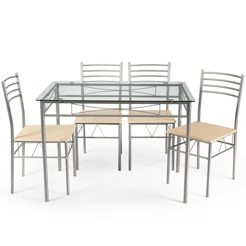 Dining Set Glass Table 5 Pieces.