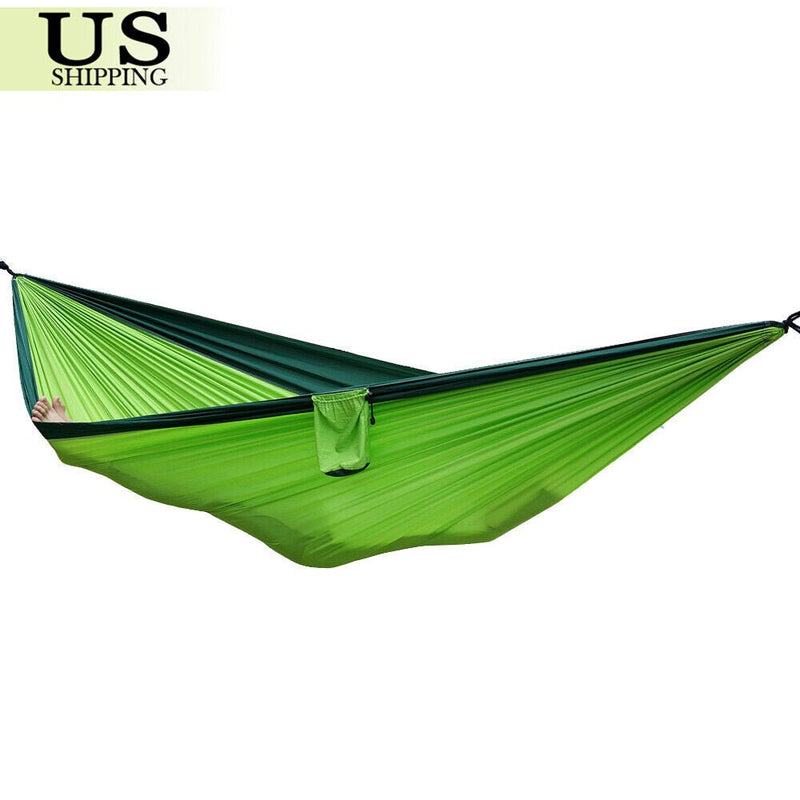 Double Portable Person Camping Travel Parachute Nylon Hammock Swing Bed Outdoor - Plugsus Home Furniture