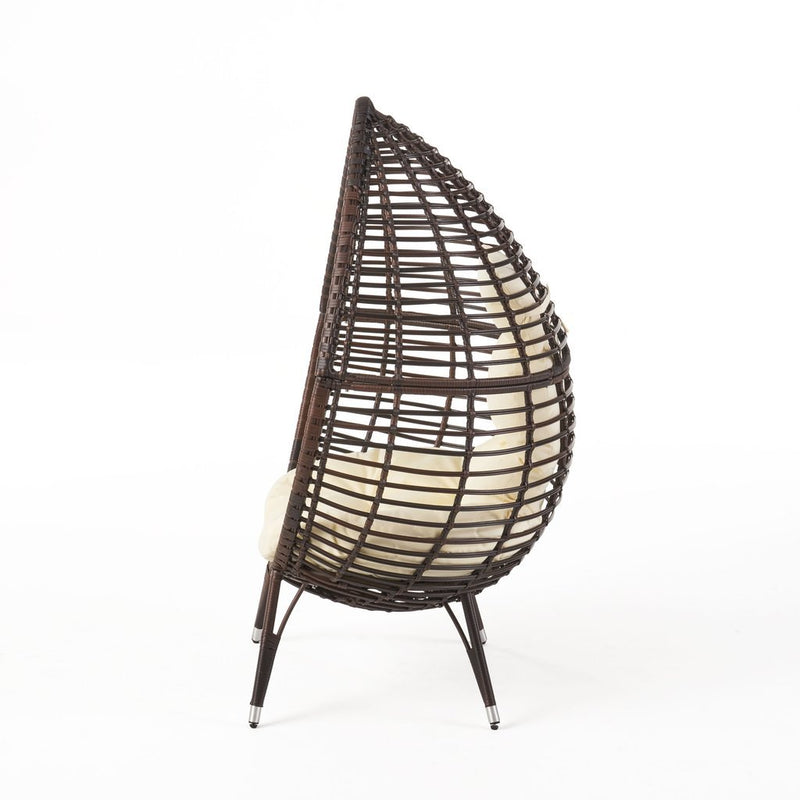 Egg Chair Indoor/Outdoor Wicker Freestanding Teardrop - Plugsus Home Furniture