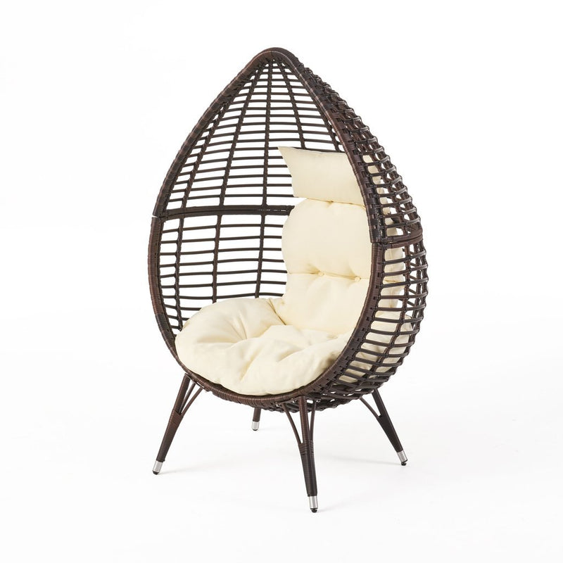 Egg Chair Indoor/Outdoor Wicker Freestanding Teardrop - Plugsus Home Furniture