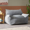 Ehlen Modern Velveteen Bean Bag Chair with Armrests - Plugsus Home Furniture