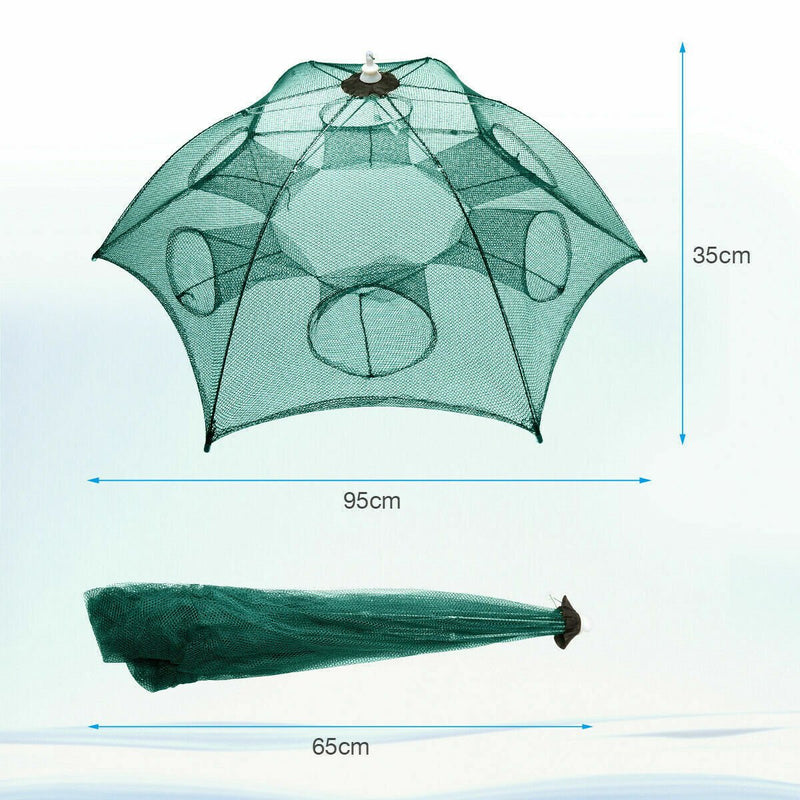 ad  - Foldable Fishing Bait Trap Fish Net Cast Dip Cage Crab