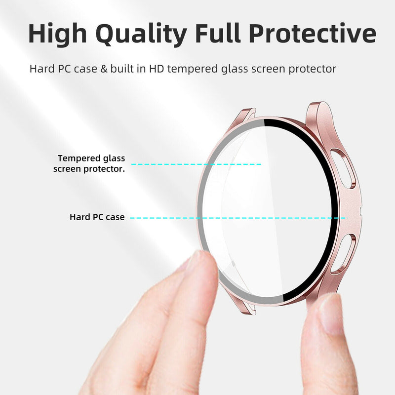 For Samsung Galaxy Watch 4 40/44mm Full Cover Glass Screen Protector Hard Case - Plugsus Home Furniture