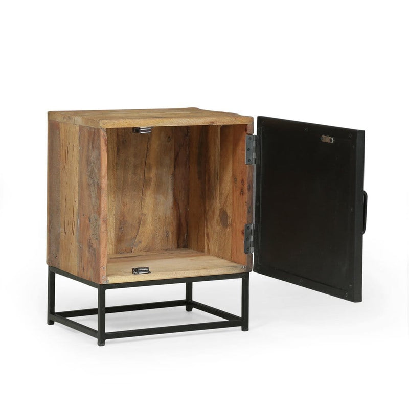 Handcrafted Boho Wooden Nightstand - Plugsus Home Furniture