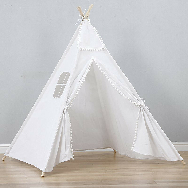 Indian Cotton Canvas Teepee Children Playhouse Kids Play Tent Indoor Outdoor Toy - Plugsus Home Furniture