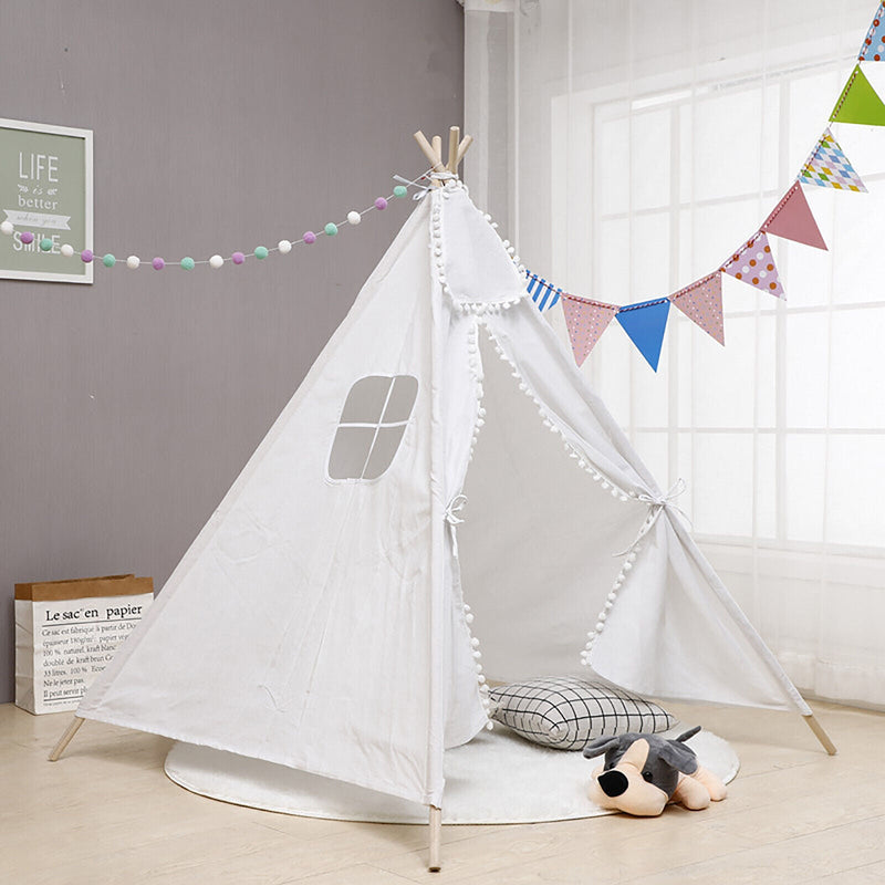 Indian Cotton Canvas Teepee Children Playhouse Kids Play Tent Indoor Outdoor Toy - Plugsus Home Furniture