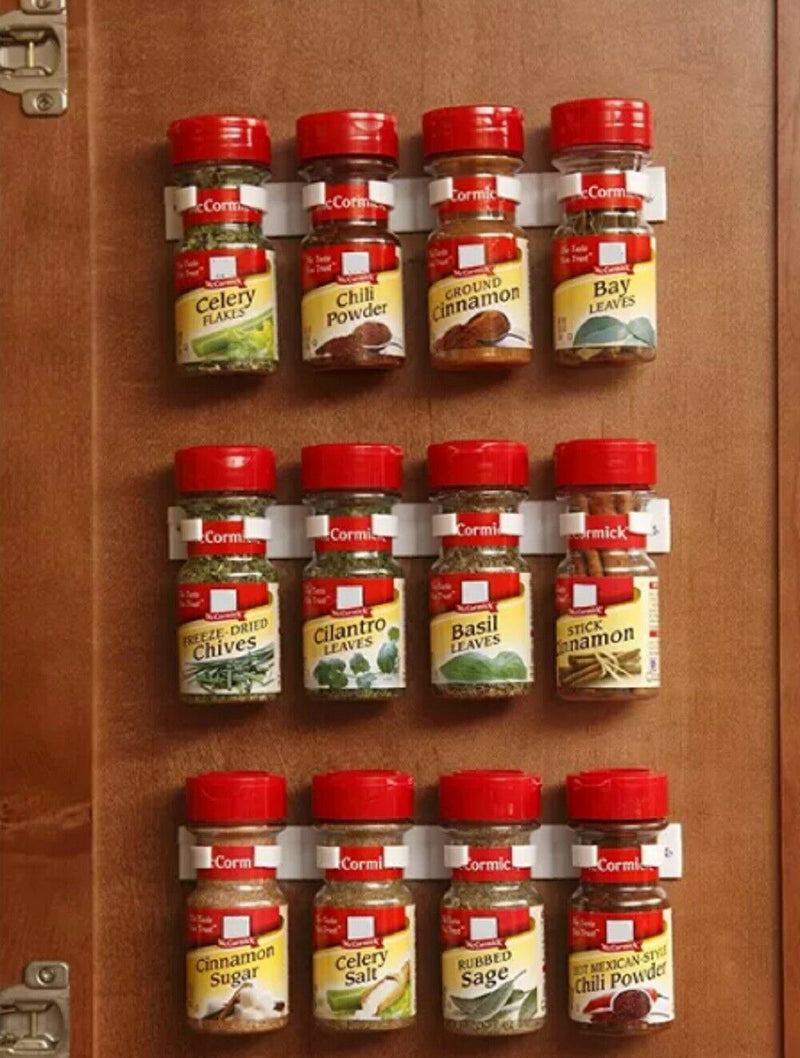 Kitchen Spice Rack Organizer 20 Spice Gripper Clip Strips Cabinet