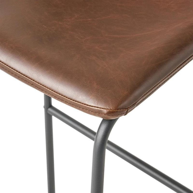 Leather Central Vintage Brown Bar Stool (Set of 2) - Plugsus Home Furniture