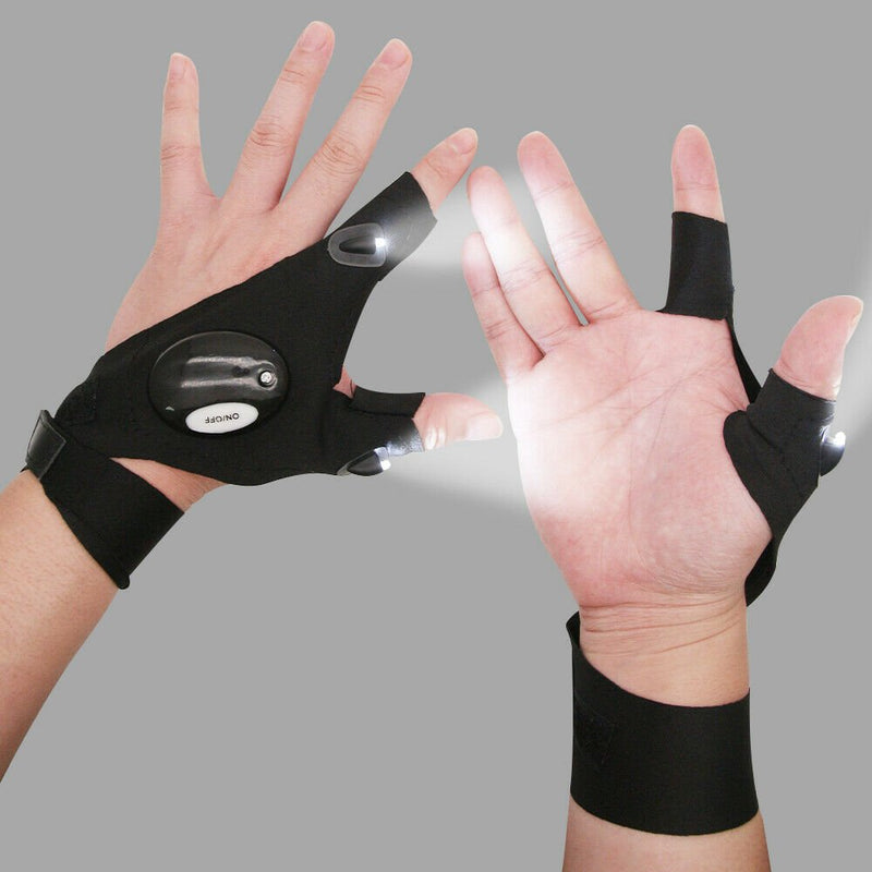 LED Flashlight Gloves Light Fingerless Outdoor Fishing Gloves Christmas Gift - Plugsus Home Furniture