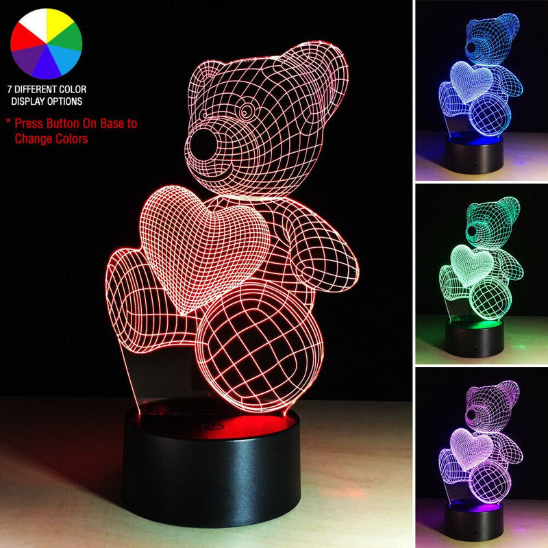 LED Light Gift For Girl Her Girlfriend Wife Woman Mom - Love Birthday Teddy Bear - Plugsus Home Furniture