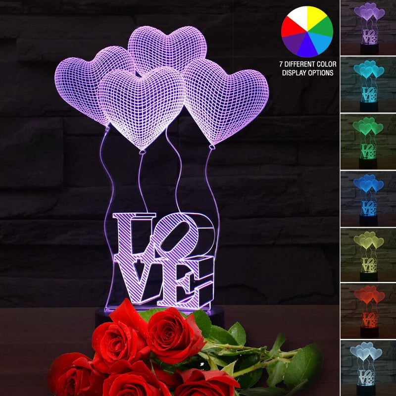 LED Light Gift for Her Girlfriend Wife Woman Mothers Birthday Easter Love Hearts - Plugsus Home Furniture