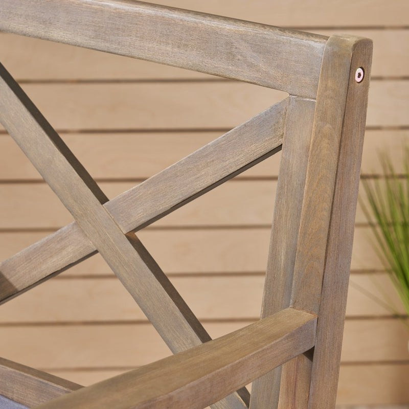 Logan Outdoor Acacia Wood Barstool (set of 2) - Plugsus Home Furniture