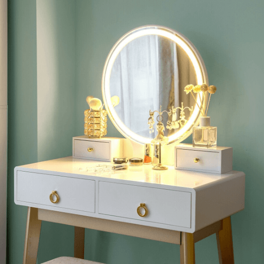 Makeup Vanity Table Set With Lighting 3 Colors - Plugsusa