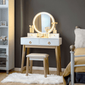 Makeup Vanity Table Set With Lighting 3 Colors - Plugsusa