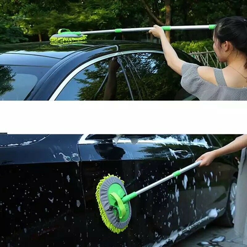 Microfiber Wax Auto Dust Car Wash Mop Cleaning Cleaner Brush Tool Telescoping - Plugsus Home Furniture