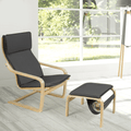 Mid Century Relax Bentwood Lounge Chair Set with Magazine Rack - Plugsusa