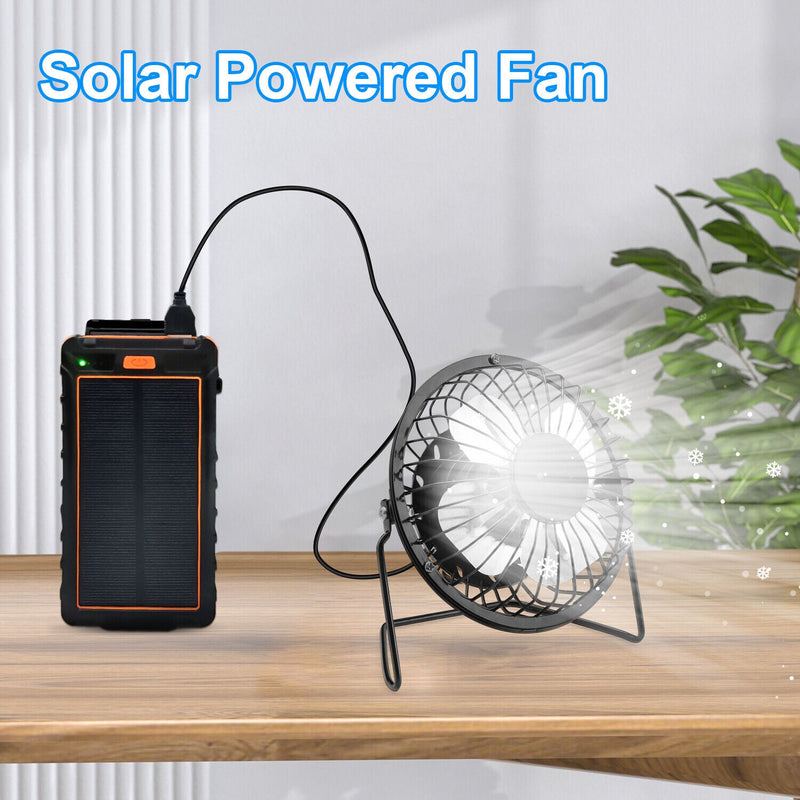 Mini Solar Outdoor Fan Portable Ventilator Greenhouse Pet Dog