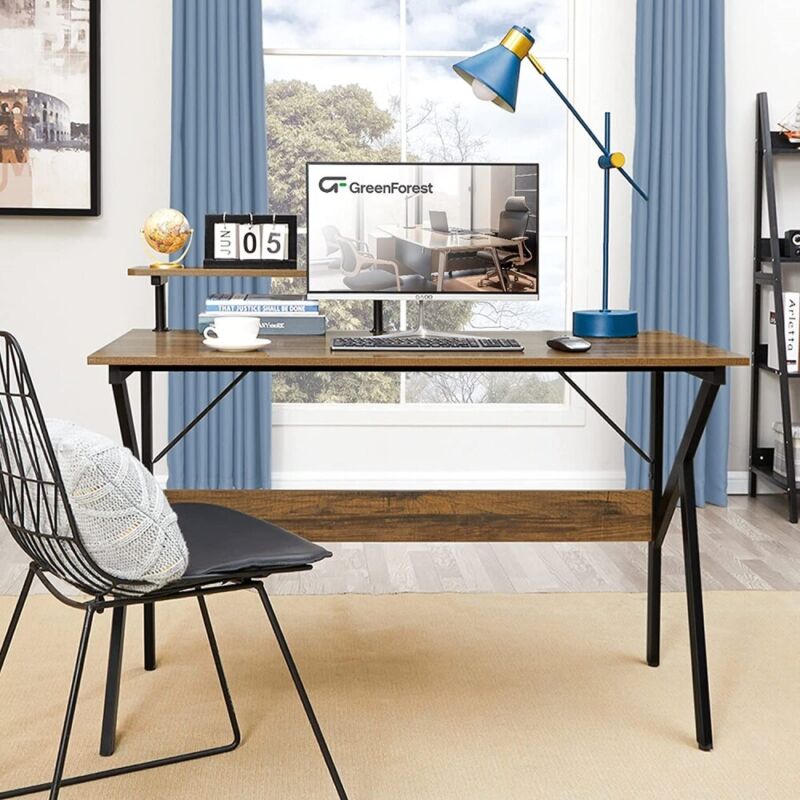 Modern Design Computer Desk with Monitor Shelf 47" - Plugsus Home Furniture
