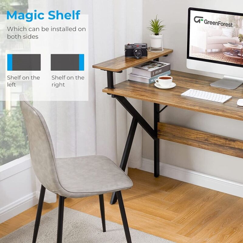 Modern Design Computer Desk with Monitor Shelf 47" - Plugsus Home Furniture