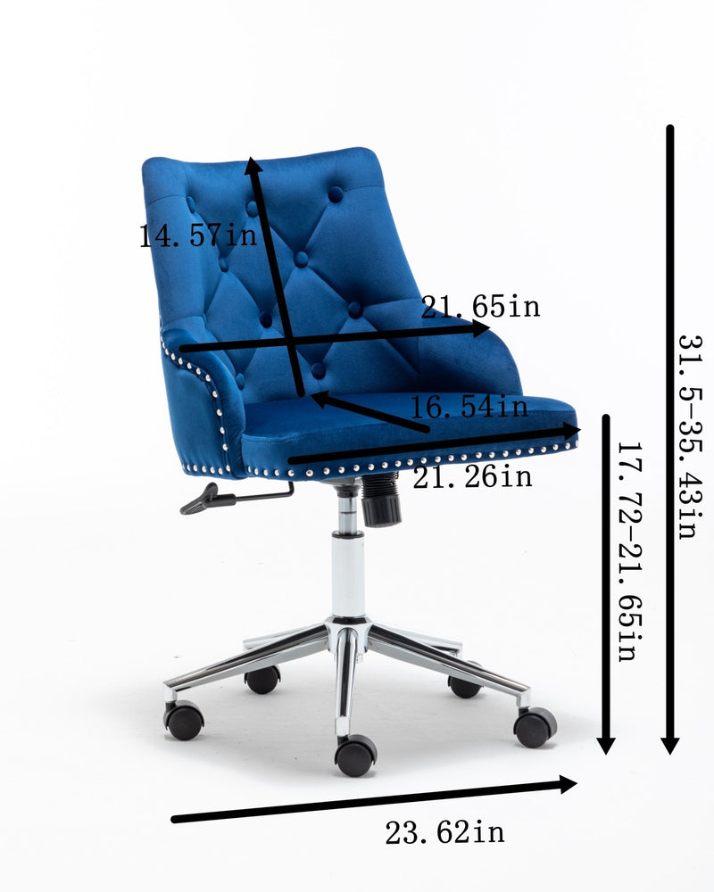 Modern Design Velvet Desk Task Chair with Arms - Plugsus Home Furniture