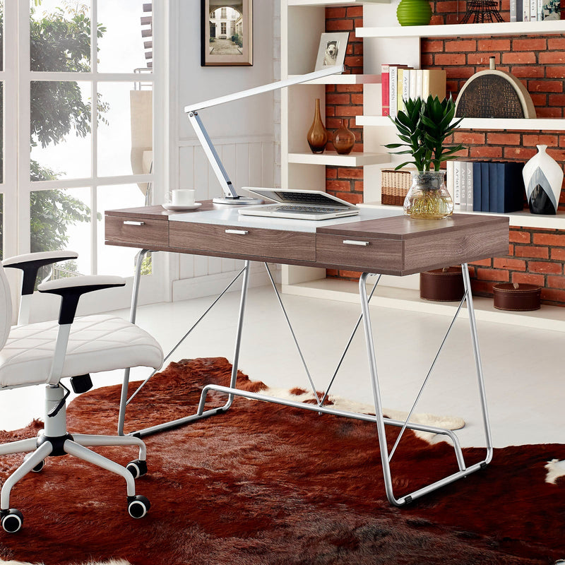 Modern Office Desk Metal and White Board - Plugsus Home Furniture