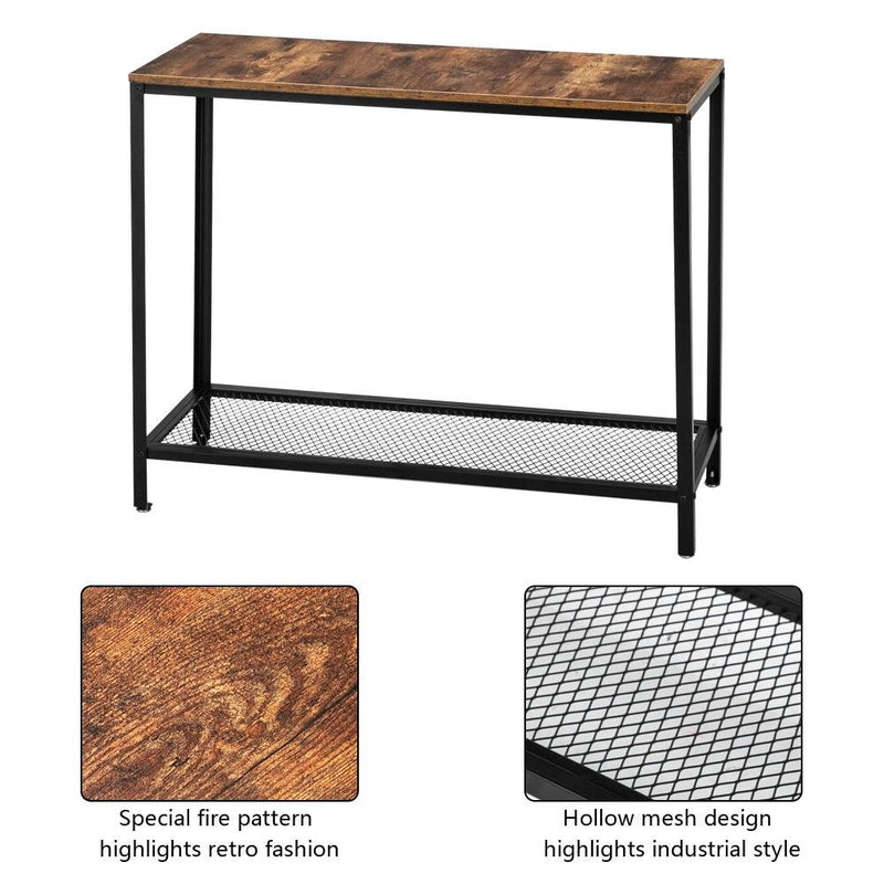 Modern Rustic Console Table, Entryway Table with Lower Storage - Plugsus Home Furniture