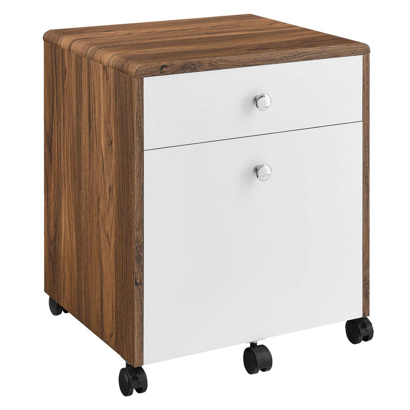 Modern Wood Desk with File Cabinet Set White - Plugsus Home Furniture