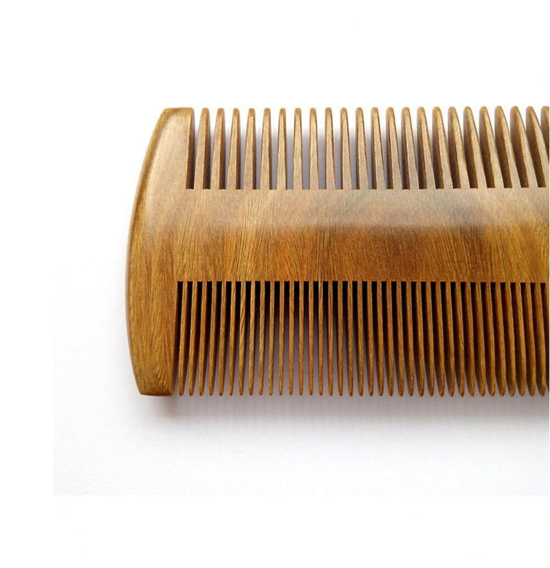 Natural Green Sandalwood Peach Wood Anti Static Pocket Hair Beard Handmade Comb - Plugsus Home Furniture