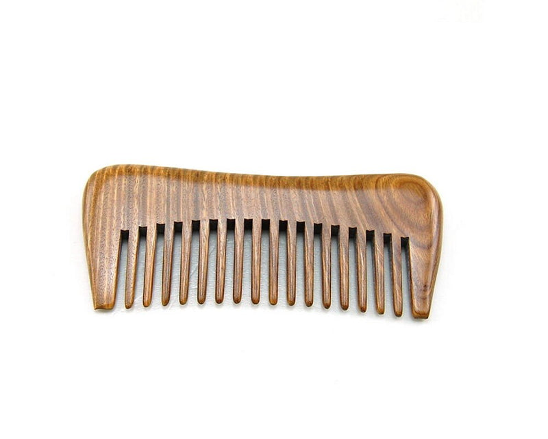 Natural Green Sandalwood Peach Wood Anti Static Pocket Hair Beard Handmade Comb - Plugsus Home Furniture