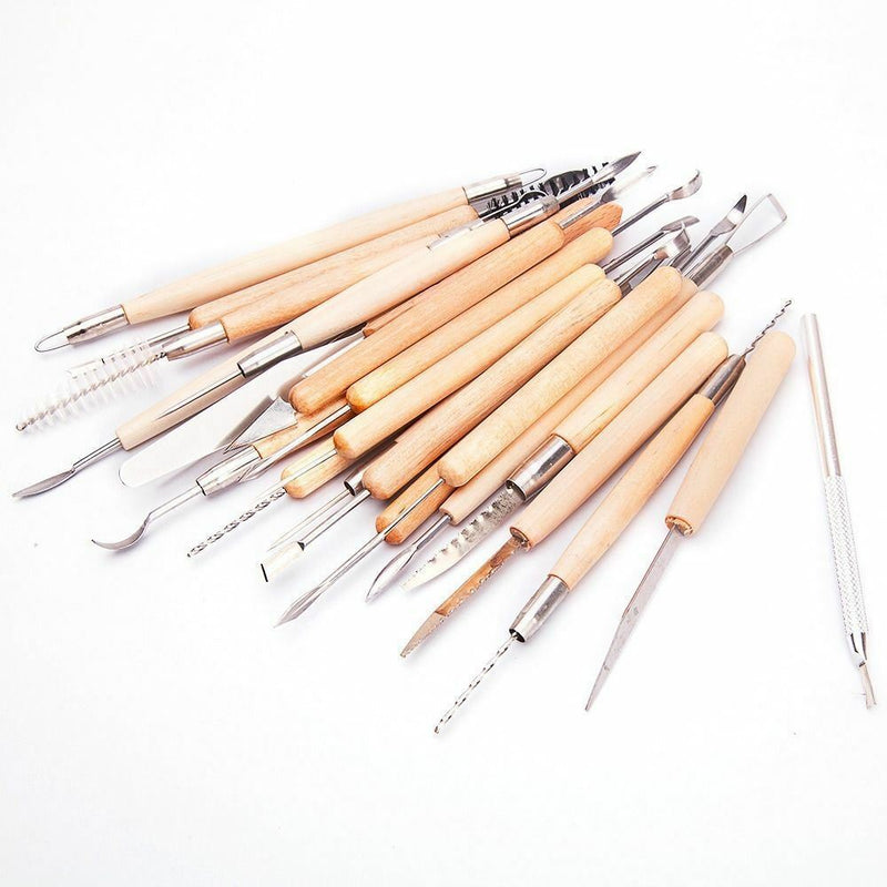 NEW 22PCS Pottery Clay Sculpture Sculpting Carving Modelling Ceramic Hobby Tools - Plugsus Home Furniture