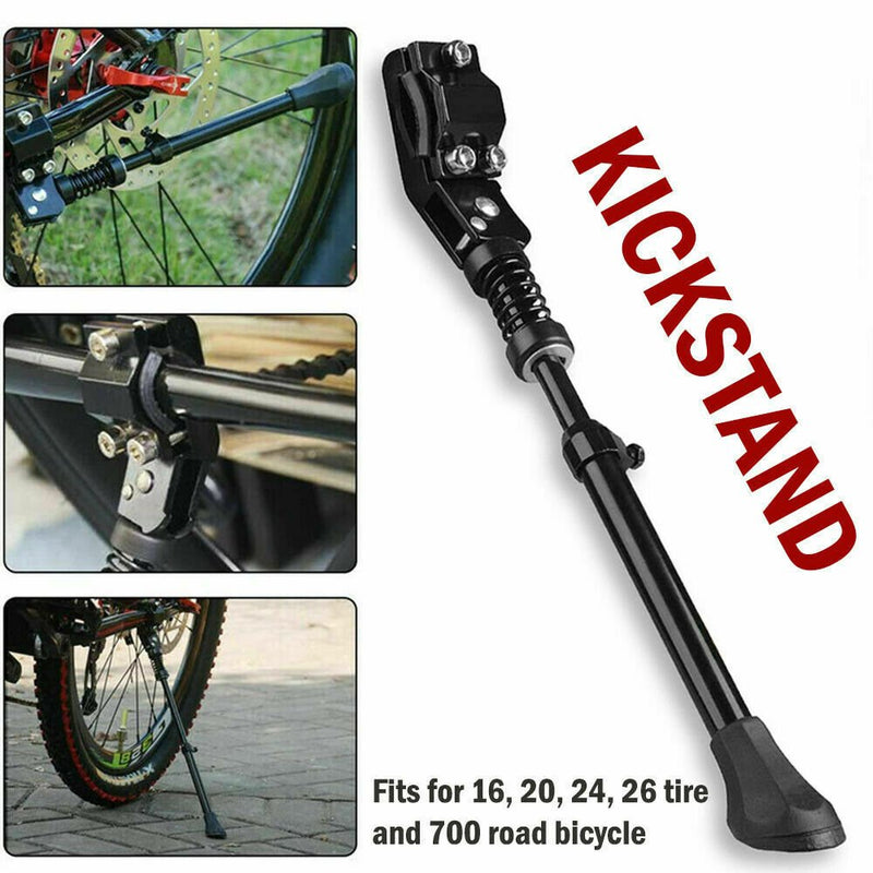 New Adjustable Bicycle Kickstand Mountain Bike MTB Aluminum Side Rear Kick Stand - Plugsus Home Furniture