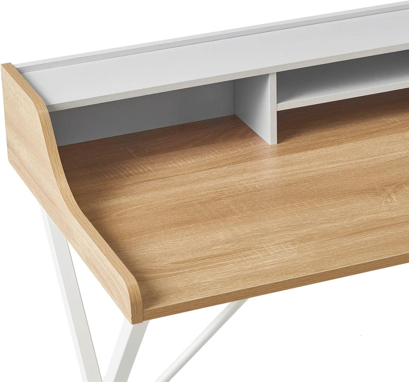 Olivia's Sleek Modern Computer Desk in Faux Wood - Plugsus Home Furniture