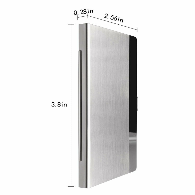 Pocket Stainless Steel & Metal Business Card Holder Case ID Credit Wallet Silver - Plugsus Home Furniture